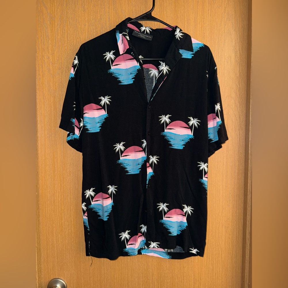 Black Tropical Sunset Shirt